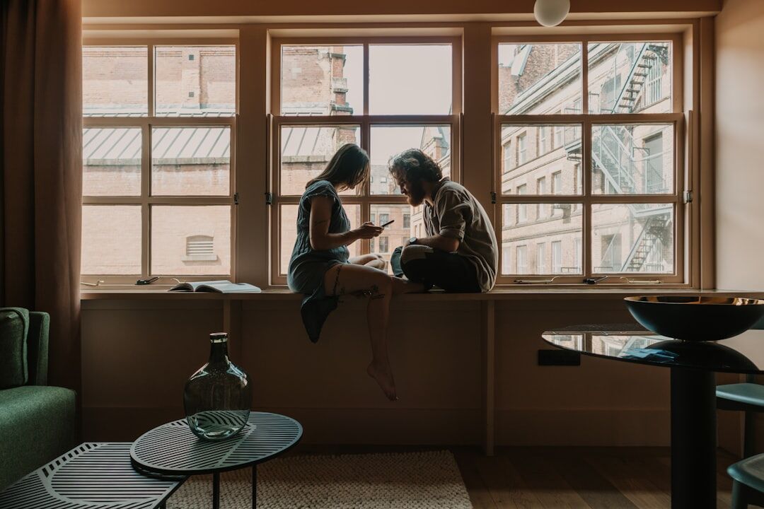 two people having a serious conversation