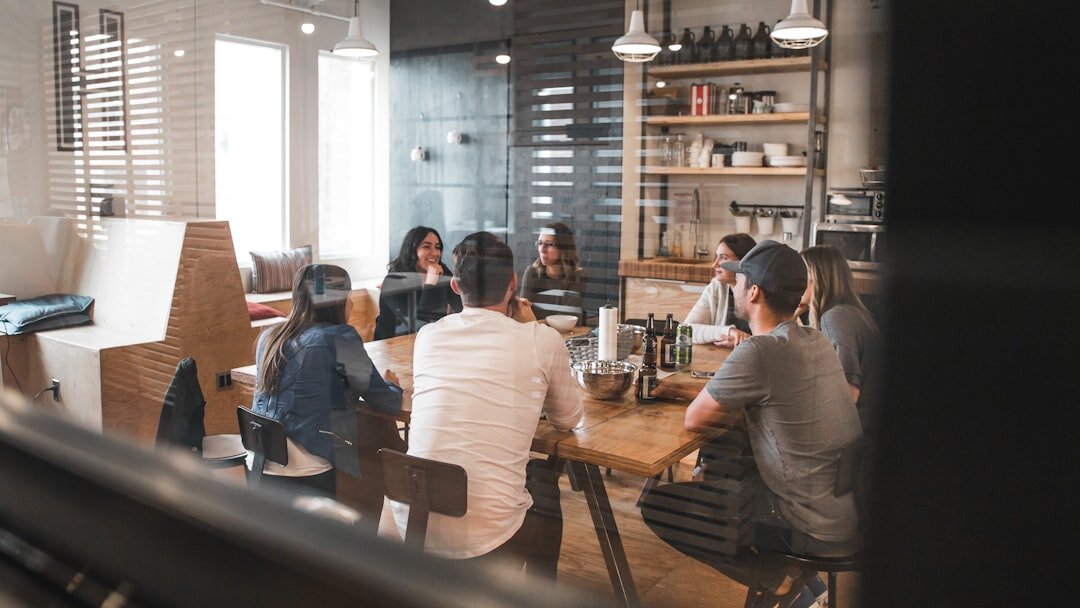 team meeting with open discussion